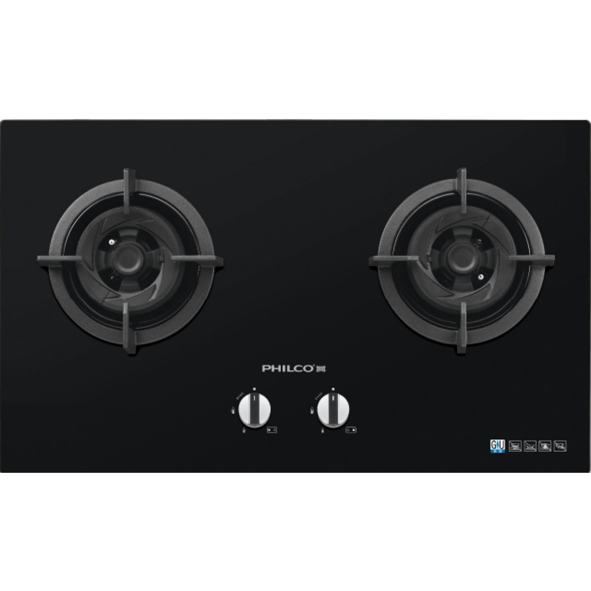 Philco 飛歌 PH8275B 75厘米 嵌入式雙頭石油氣煮食爐 (強化玻璃面板 + 熄火防漏安全裝置)